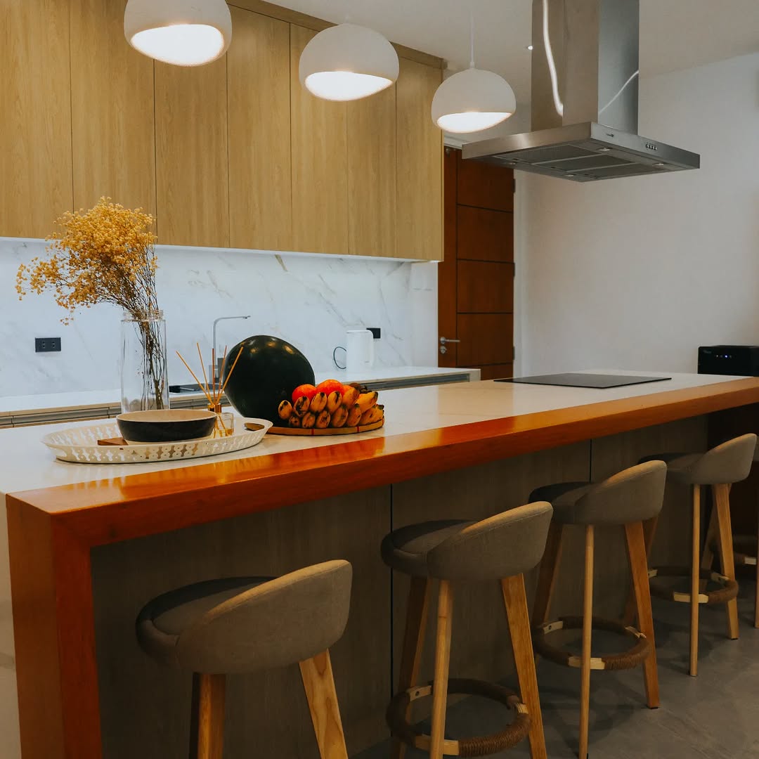 Bright kitchen with sunlight